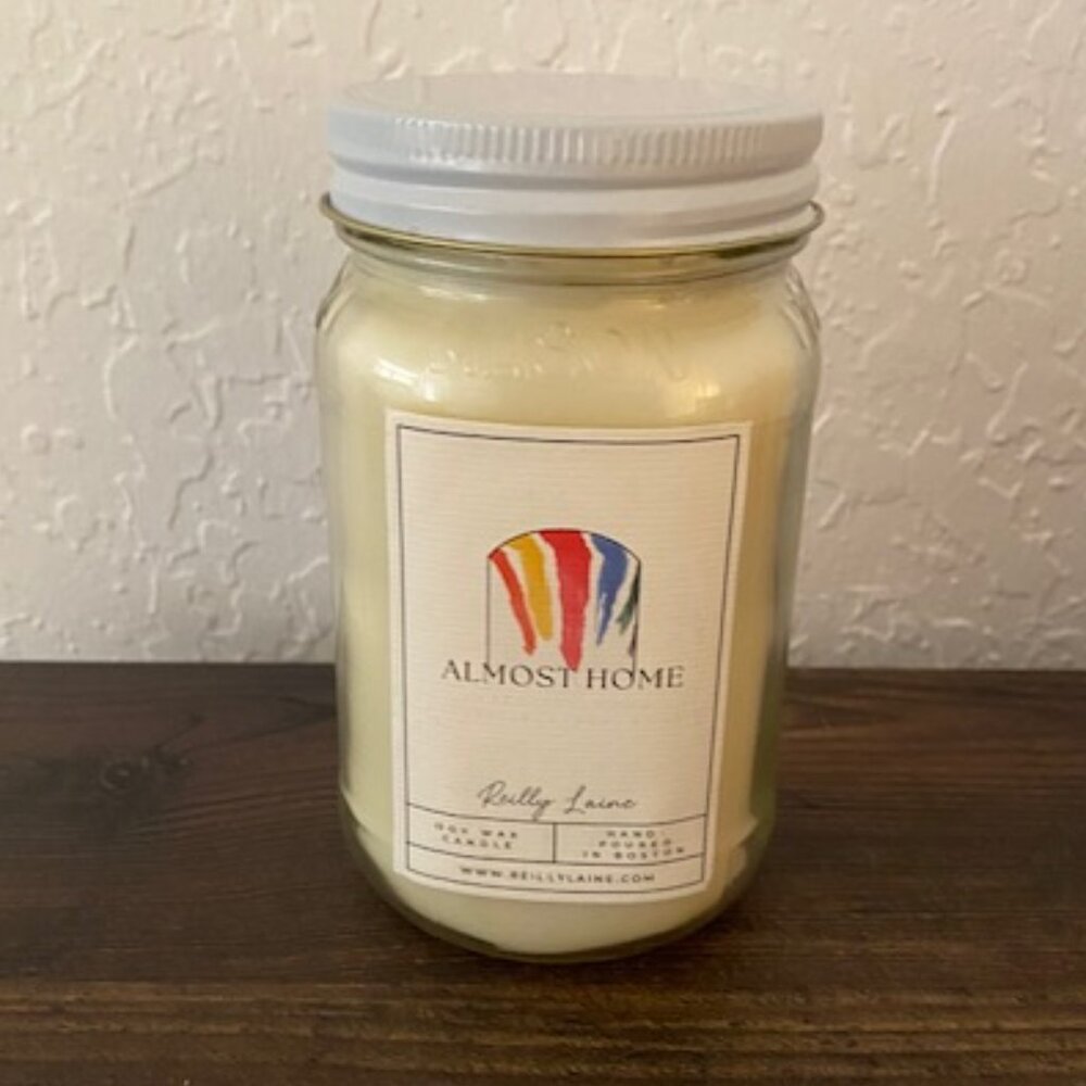 NWT Reilly Laine "Almost Home " Large Mason Jar Candle